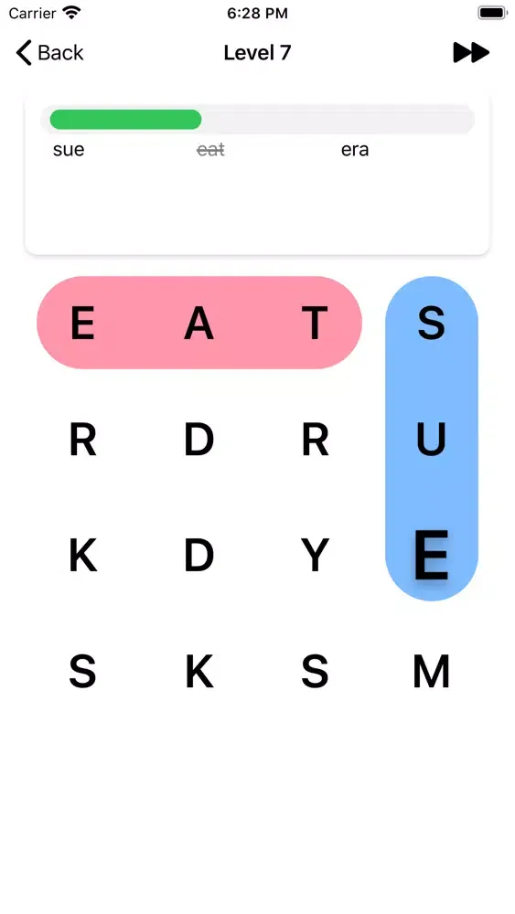 Tangkapan skrin Swipe Search - Word Search