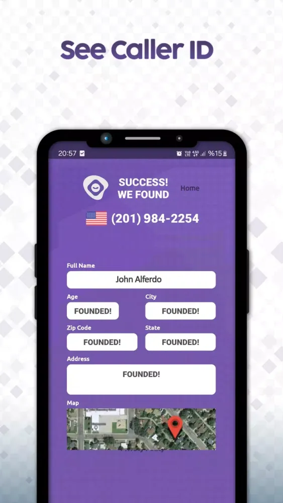 Capturas de tela do Reverse Phone Lookup