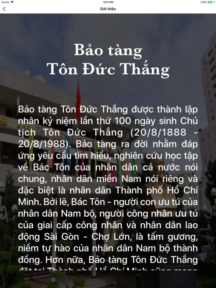Screenshot di Ton Duc Thang Museum iPad 