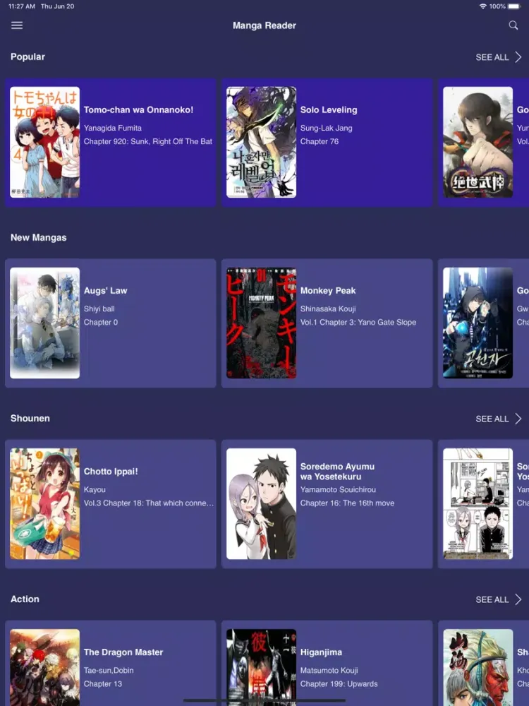 Manga Reader - Updated Daily iPad 应用截图