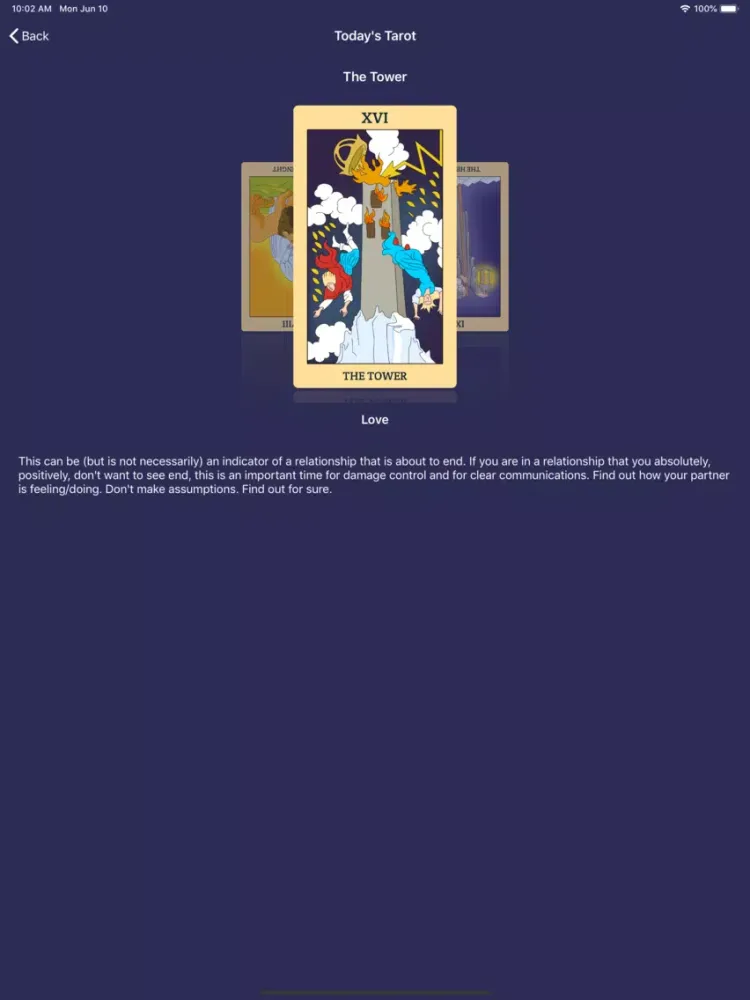 Ảnh chụp màn hình của Daily Tarot Card Reading Plus iPad 