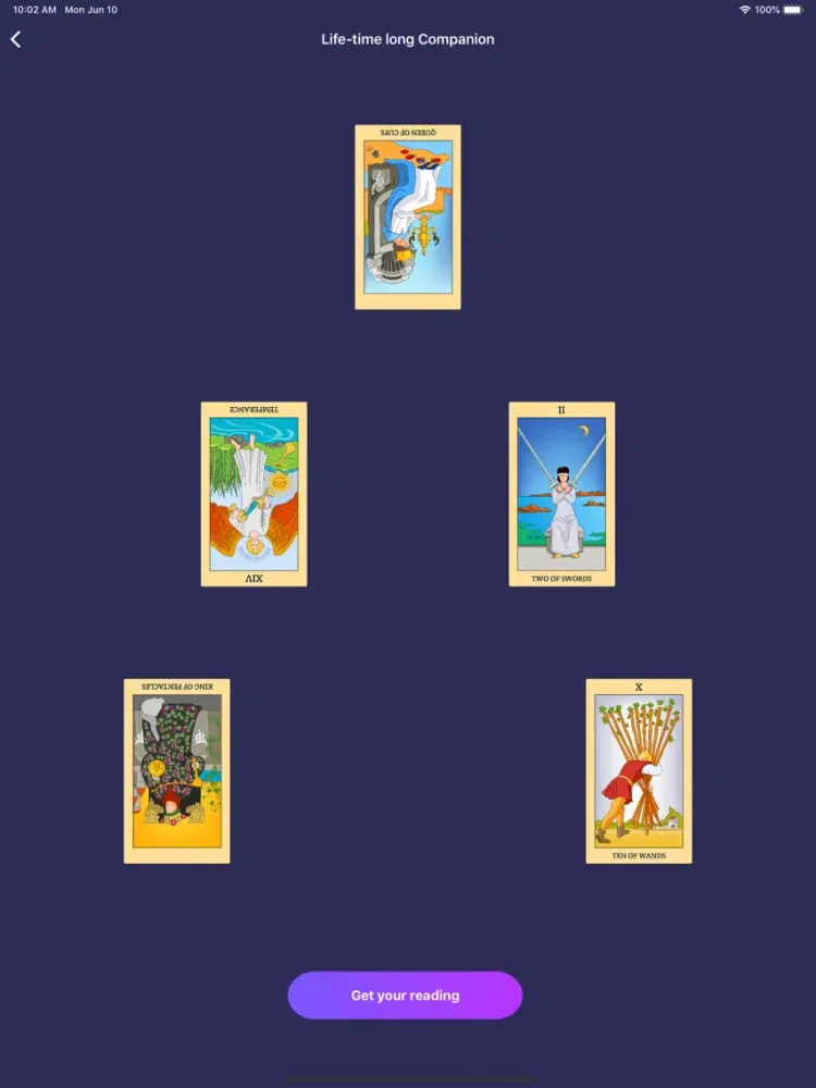 Ảnh chụp màn hình của Daily Tarot Card Reading Plus iPad 