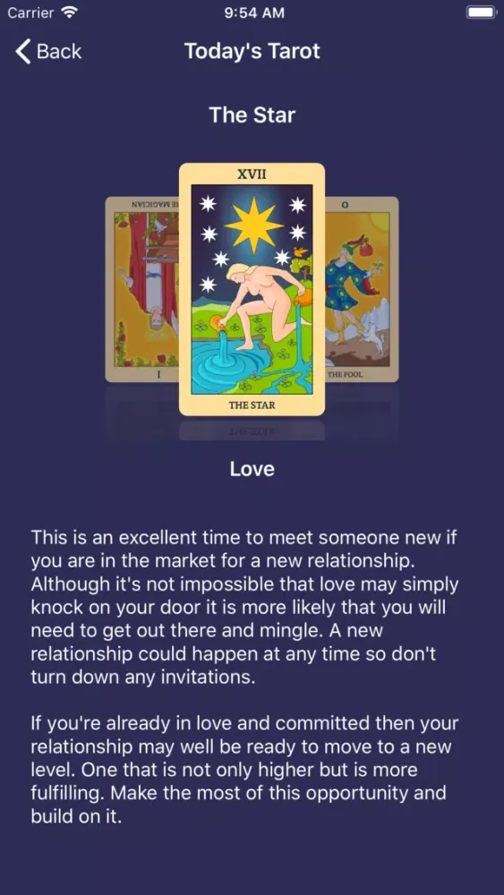 Ảnh chụp màn hình của Daily Tarot Card Reading Plus