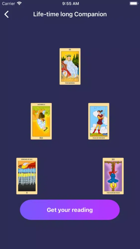 Ảnh chụp màn hình của Daily Tarot Card Reading Plus