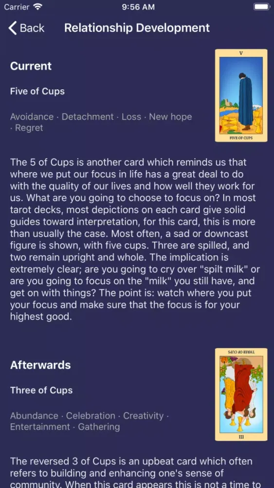 Ảnh chụp màn hình của Daily Tarot Card Reading Plus