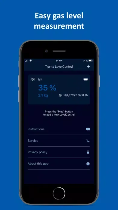 Capturas de tela do Truma LevelControl