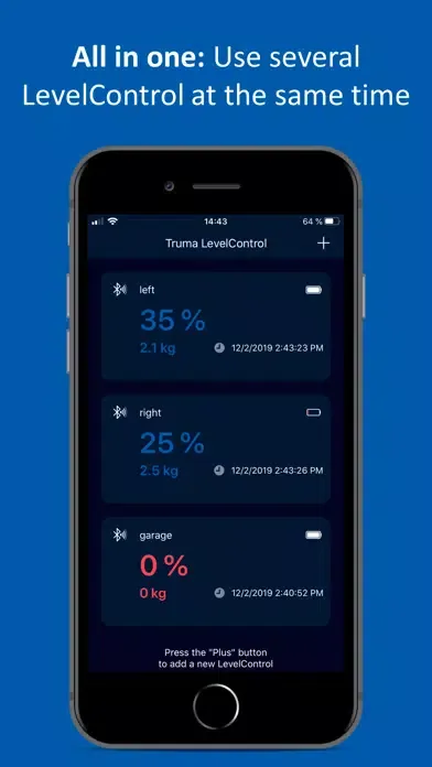 Capturas de tela do Truma LevelControl