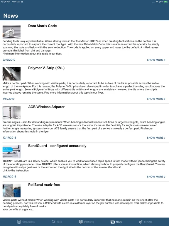 Скриншоты TRUMPF BendGuide iPad 