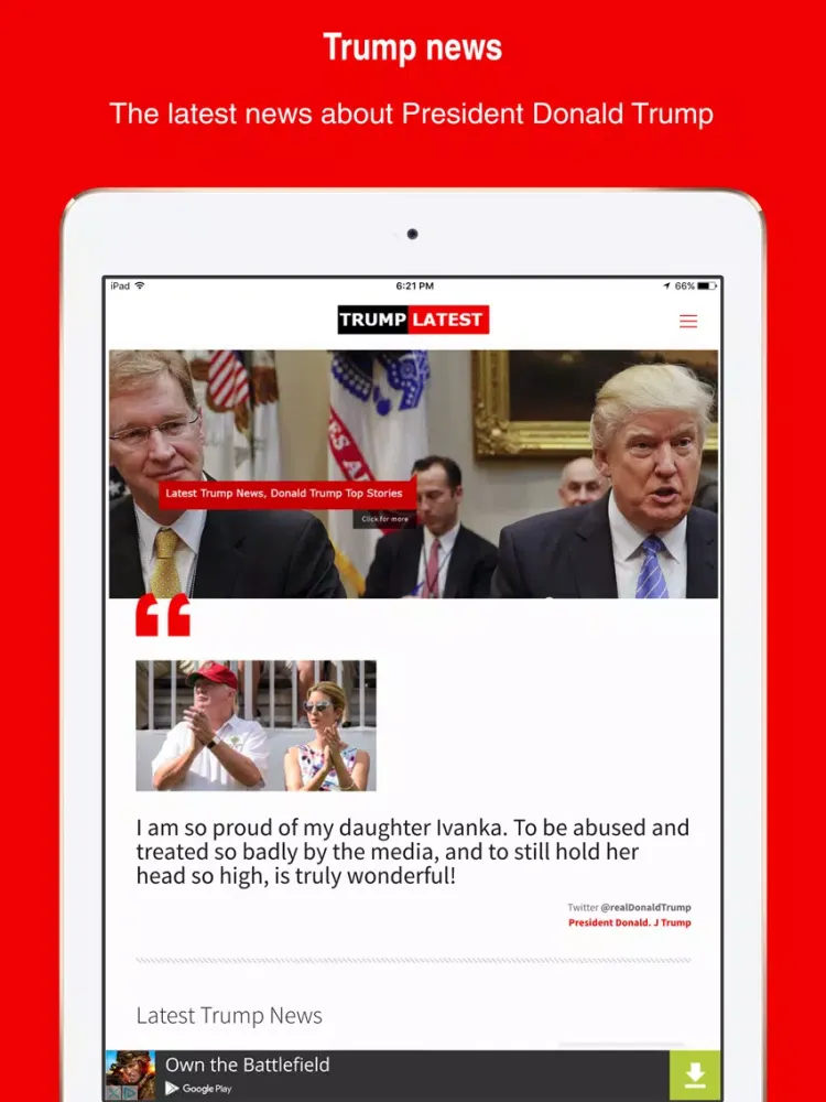 Captures d'écran de Trump Latest iPad 