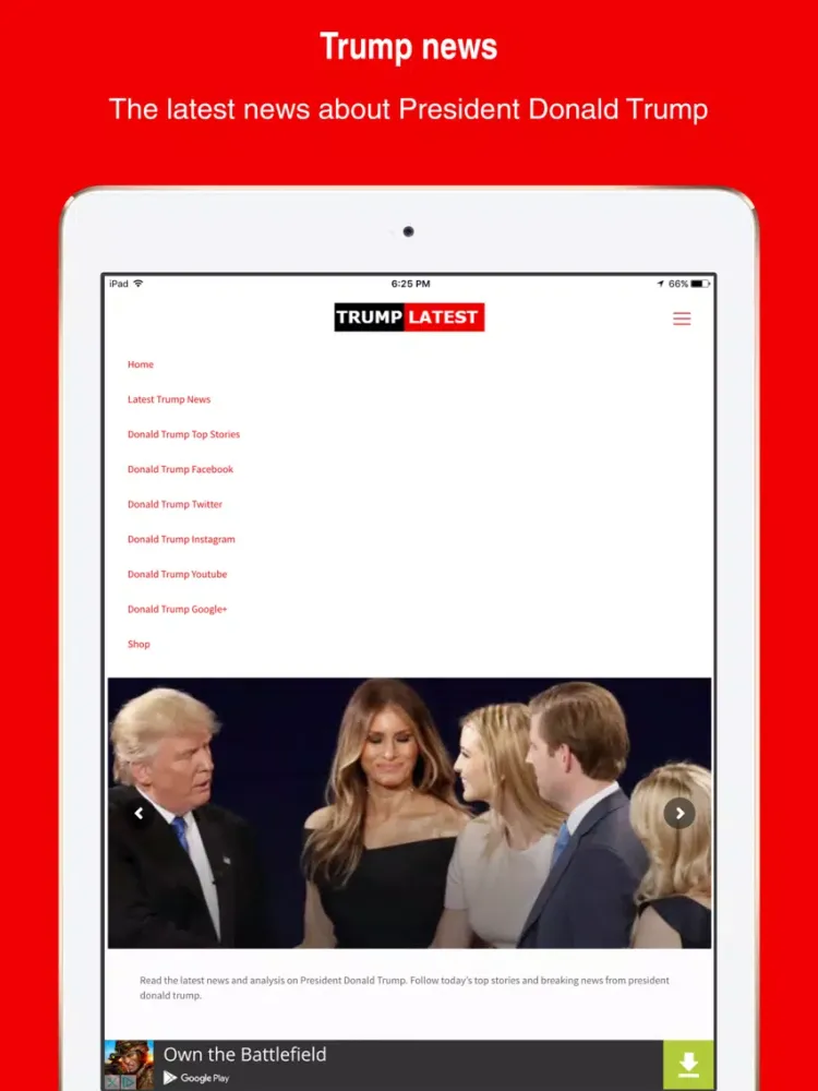 Captures d'écran de Trump Latest iPad 