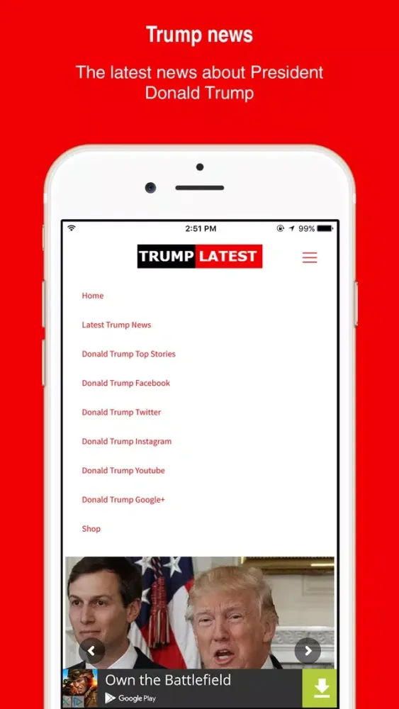Captures d'écran de Trump Latest