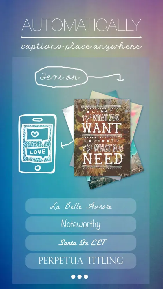 Ảnh chụp màn hình của Photos Caption - Add pic effect, text labels, stickers and more...