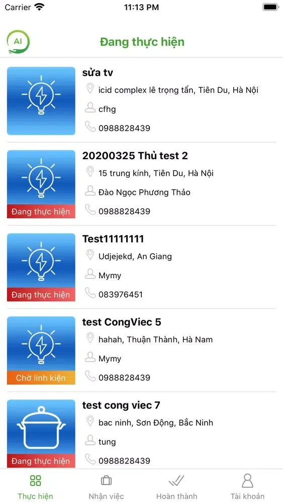 AI Dịch vụ - App NV Screenshots