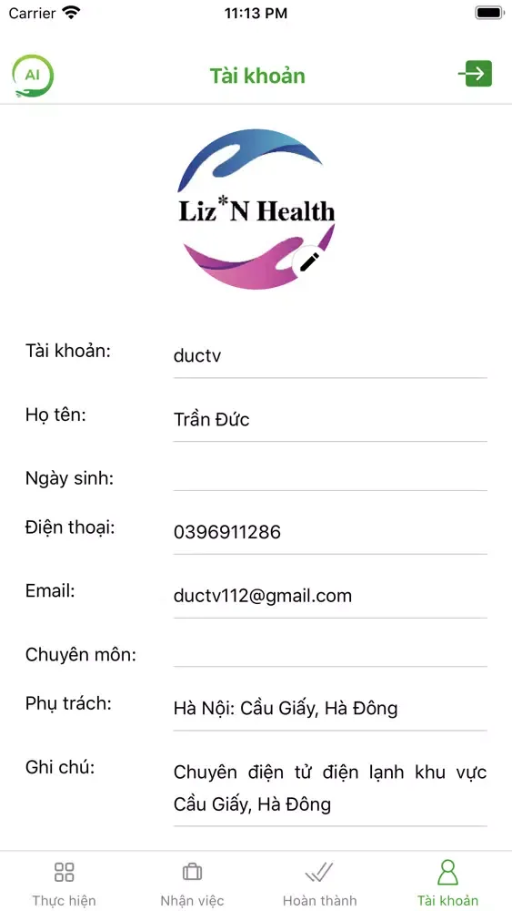 AI Dịch vụ - App NV Screenshots