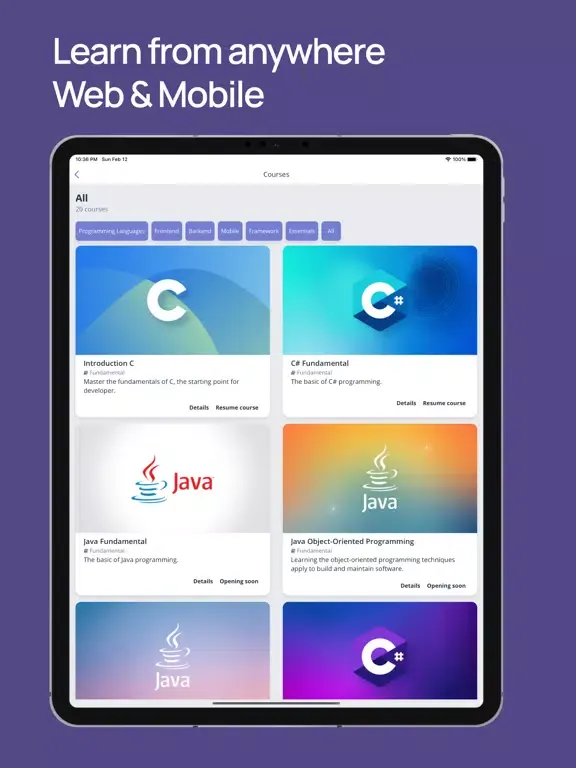 CGoDev - Online Learning iPad  سکرین شاٹس