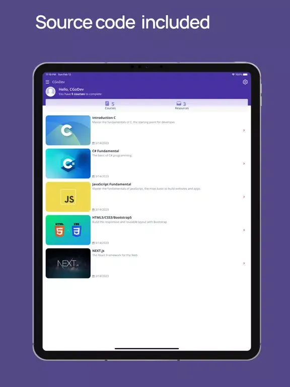 CGoDev - Online Learning iPad  سکرین شاٹس