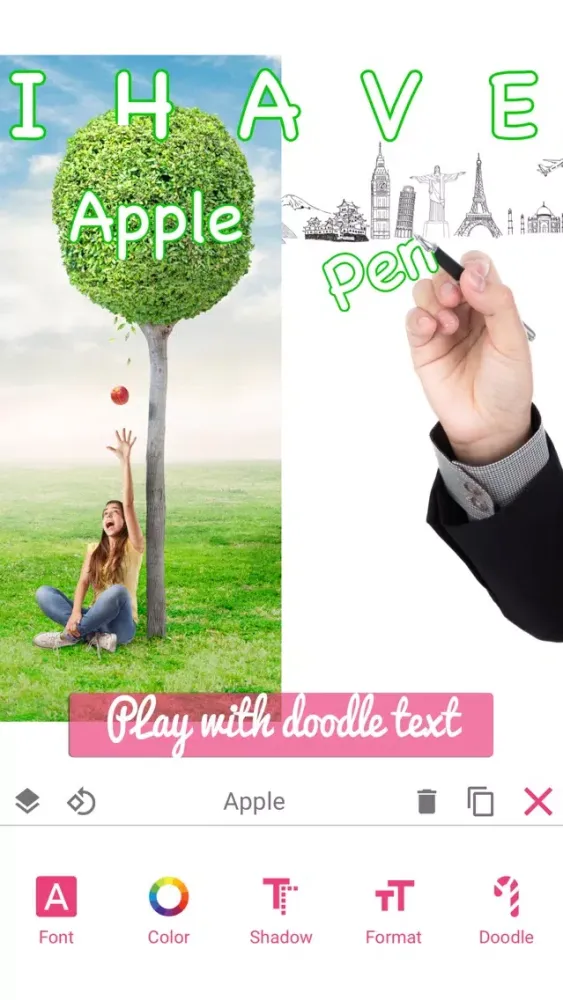 Selfie Play - Add doodle text filters after photo Ekran Görüntüleri