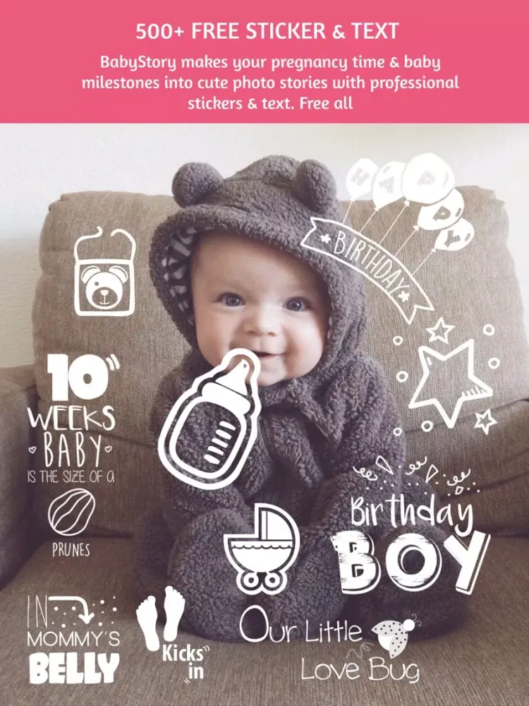 BabyStory - baby & pregnancy milestone stickers iPad  スクリーンショット