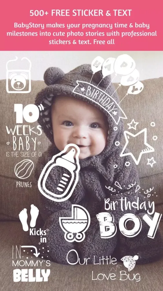 BabyStory - baby & pregnancy milestone stickers スクリーンショット