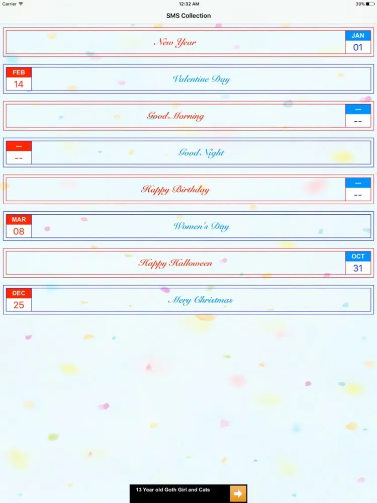 Tangkapan layar Cute Messages iPad 