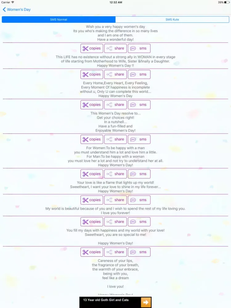 Tangkapan layar Cute Messages iPad 