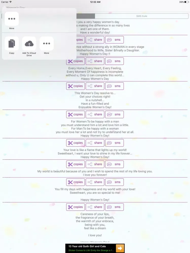 Tangkapan layar Cute Messages iPad 