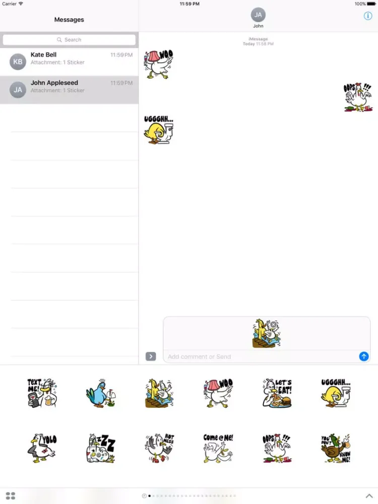Chicken Text Talk iPad  स्क्रीनशॉट