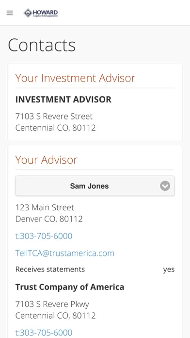 Capturas de tela do Howard Capital Management, Inc
