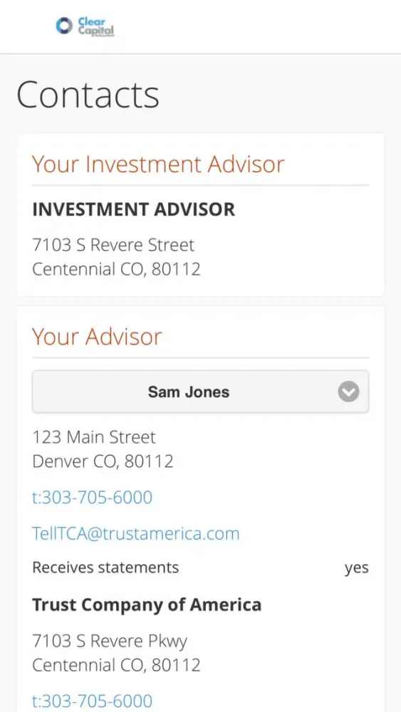 Capturas de tela do Clear Capital Management LLC