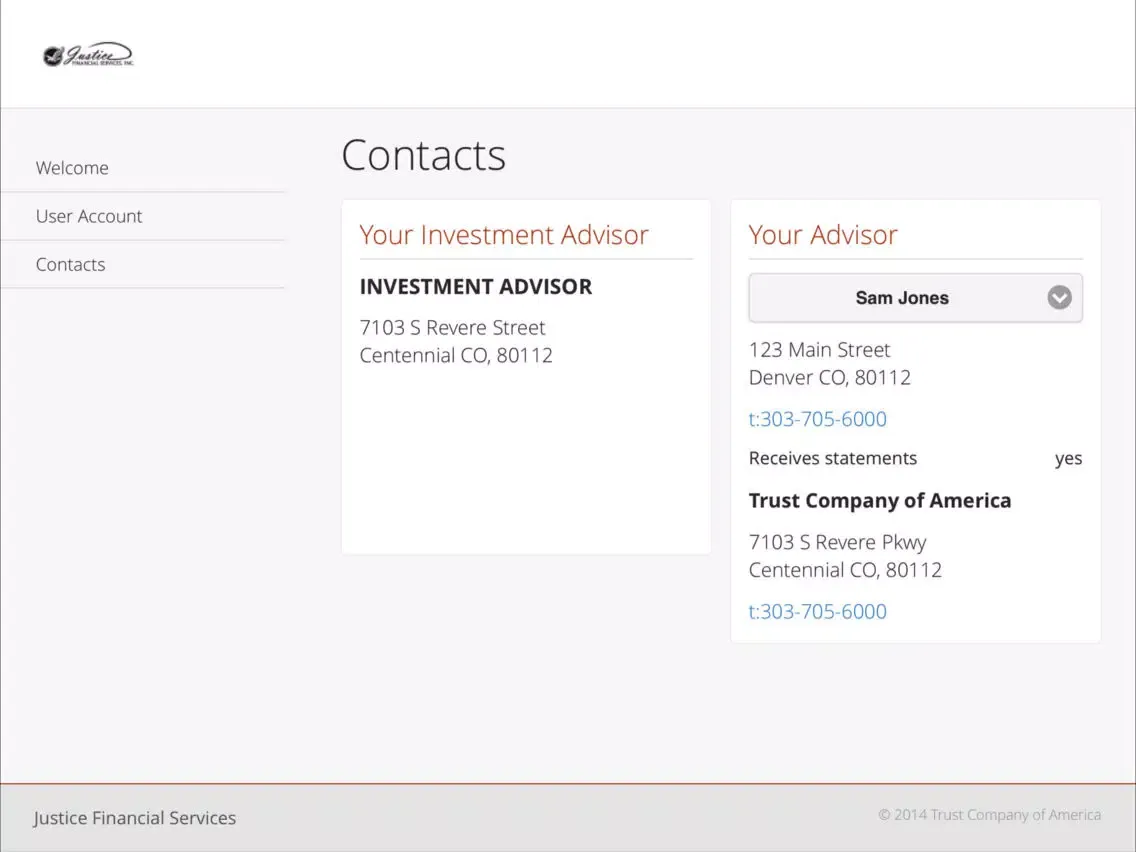 Justice Financial Services iPad  Ekran Görüntüleri