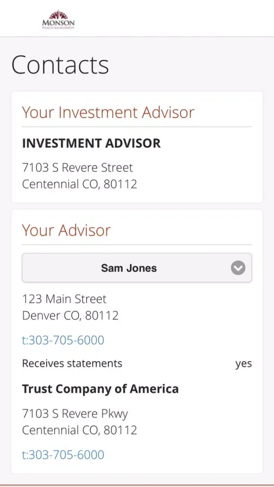 Ảnh chụp màn hình của Monson Wealth Management