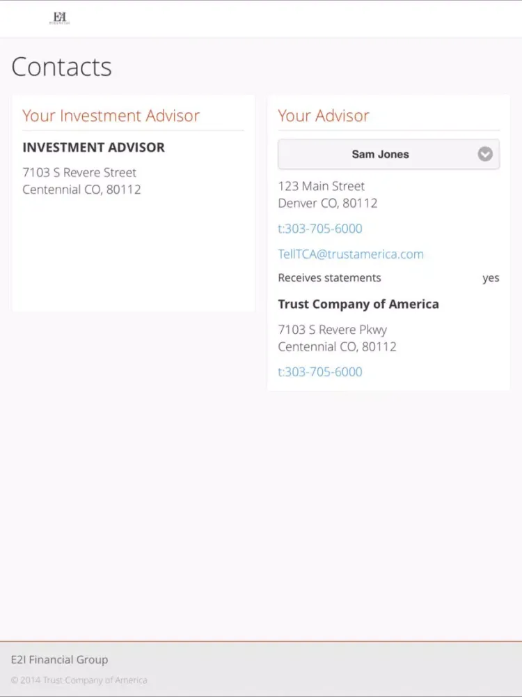E2I Financial Group iPad  স্ক্রিনশট
