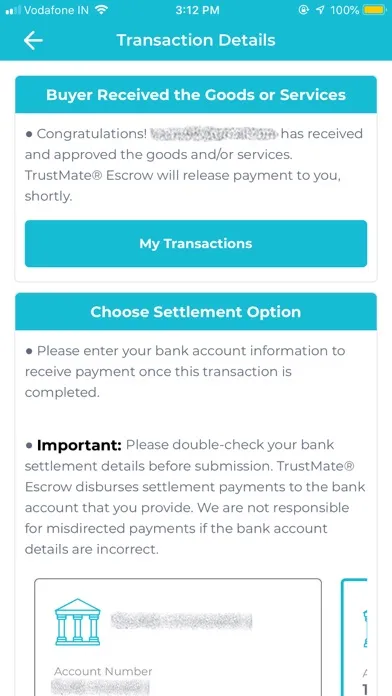 Zrzuty ekranu TrustMate® Escrow