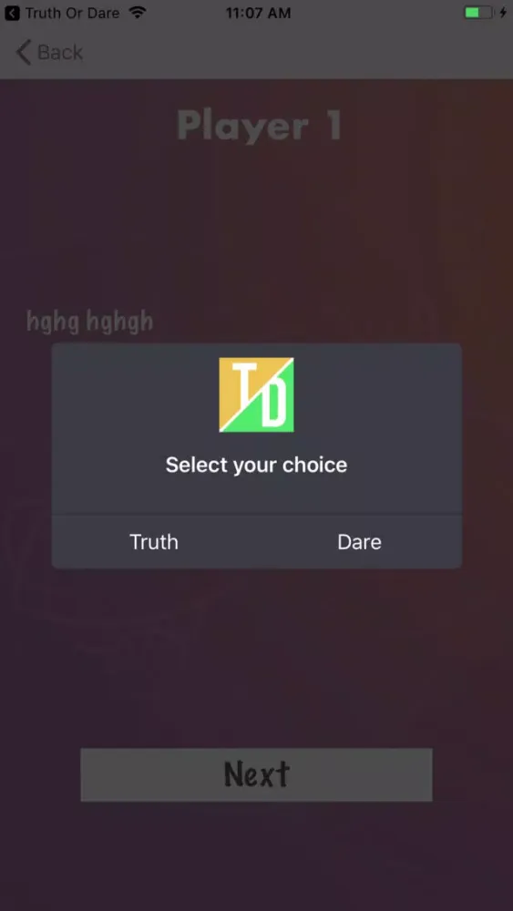 Tangkapan skrin Truth or Dare - Your Choice