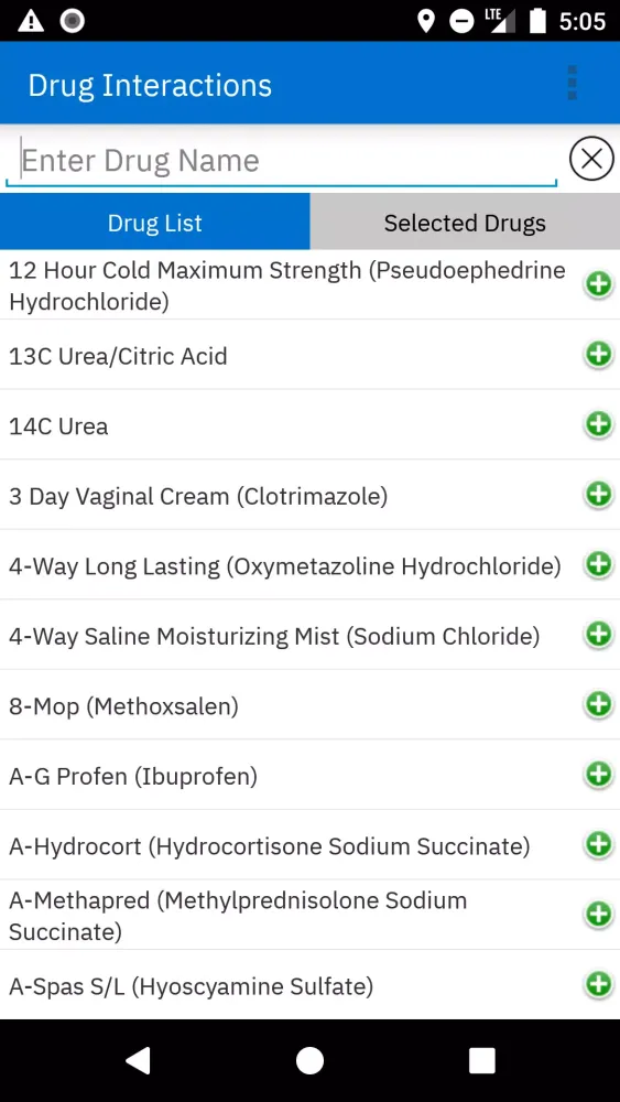 Ảnh chụp màn hình của Micromedex Drug Interactions