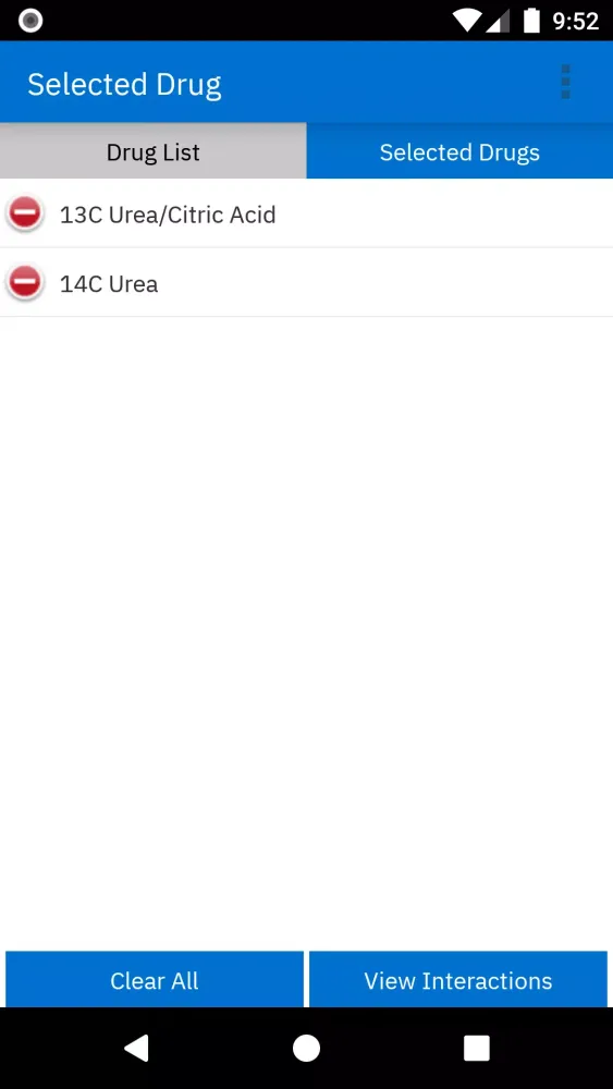 Ảnh chụp màn hình của Micromedex Drug Interactions