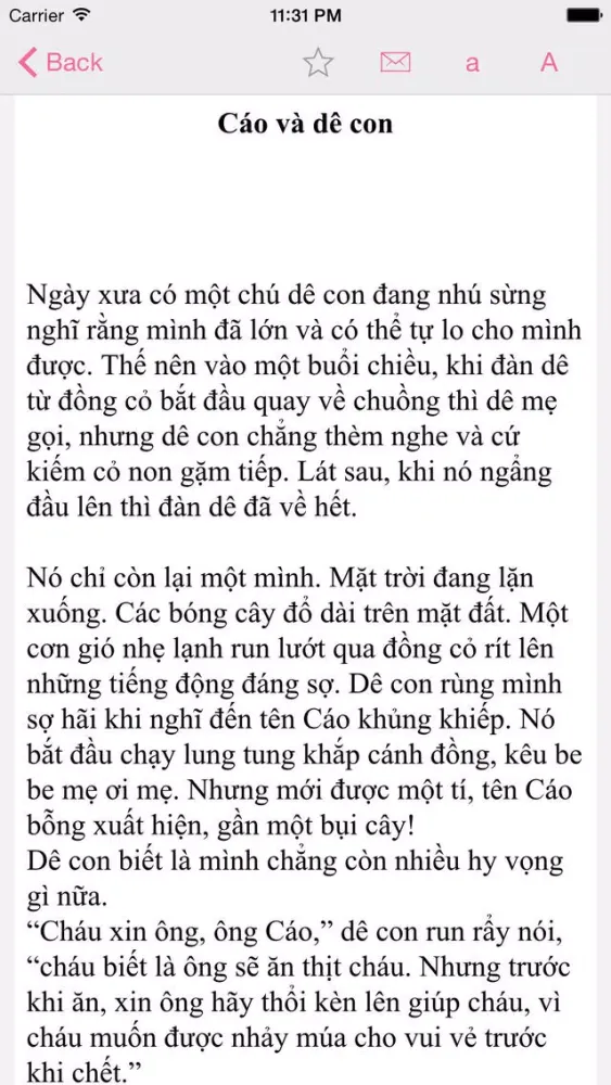 ภาพหน้าจอของ Truyện cổ tích và ngụ ngôn hay !