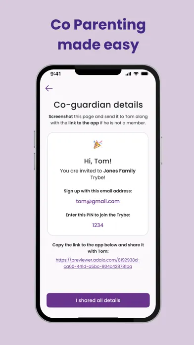 Tangkapan skrin trybe app