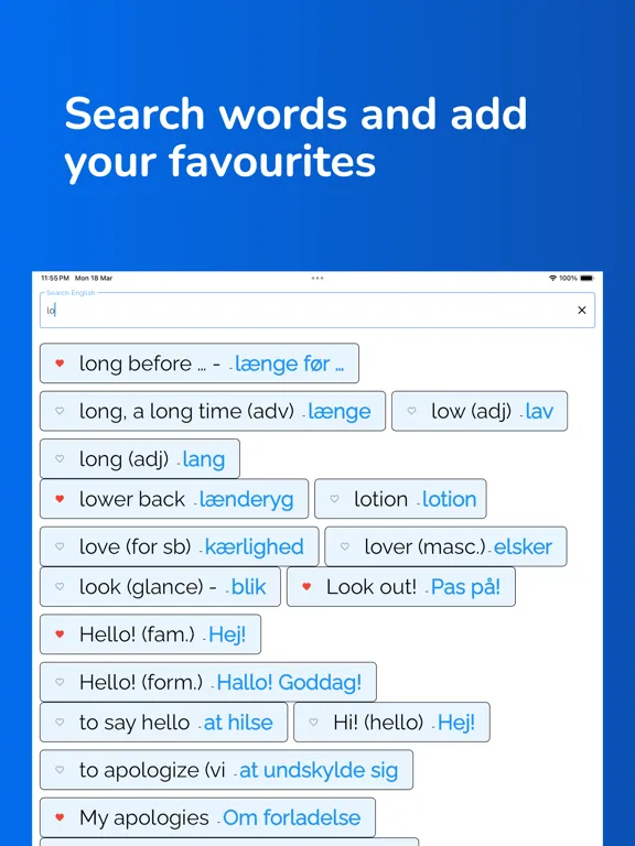 Learn Danish From English iPad  Screenshots