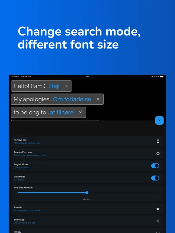 Learn Danish From English iPad  Screenshots