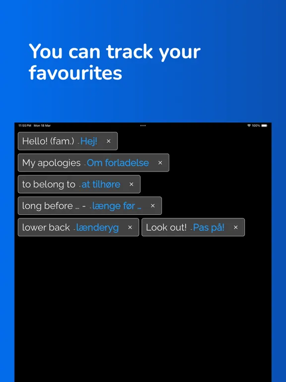 Learn Danish From English iPad  Screenshots