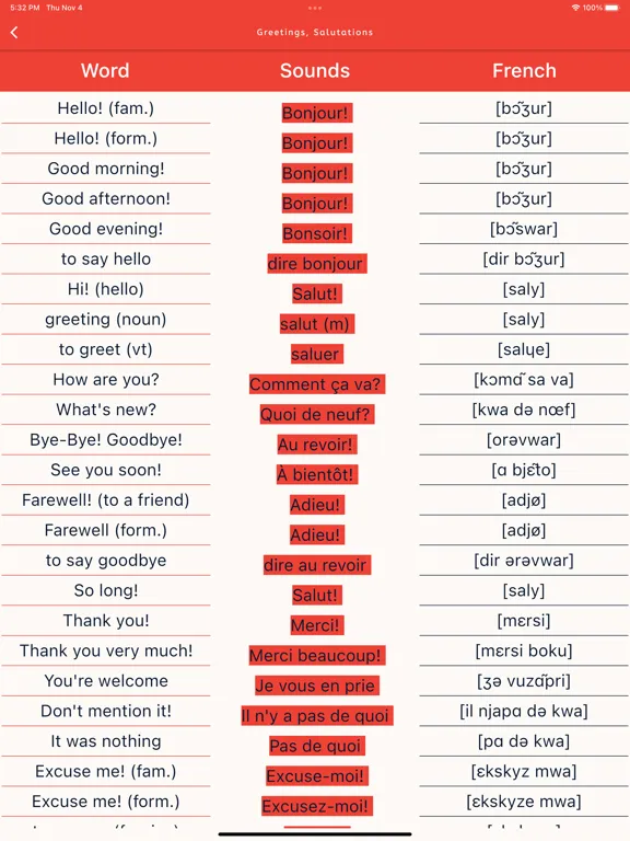 Learn French Vocabulary! iPad 应用截图