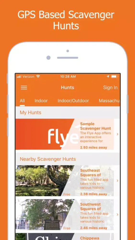 Flye Scavenger Hunts Screenshots