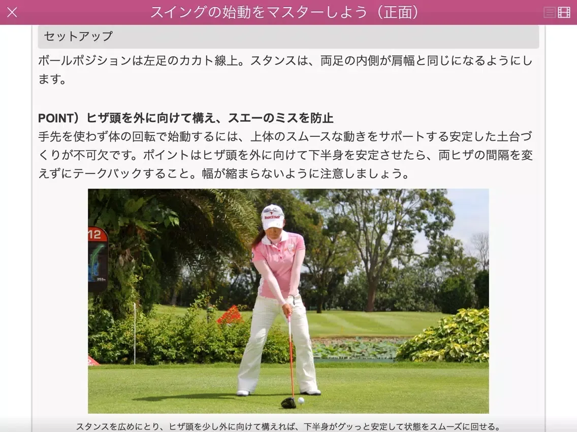 有村智恵のスーパー美スイング iPad  スクリーンショット