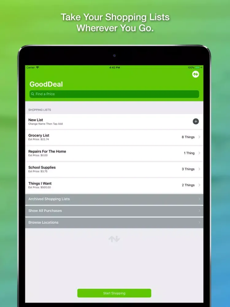 صور Good Deal - Shopping List iPad 