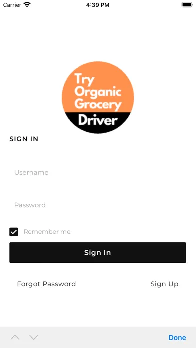 Tangkapan layar Try Organic Grocery Driver