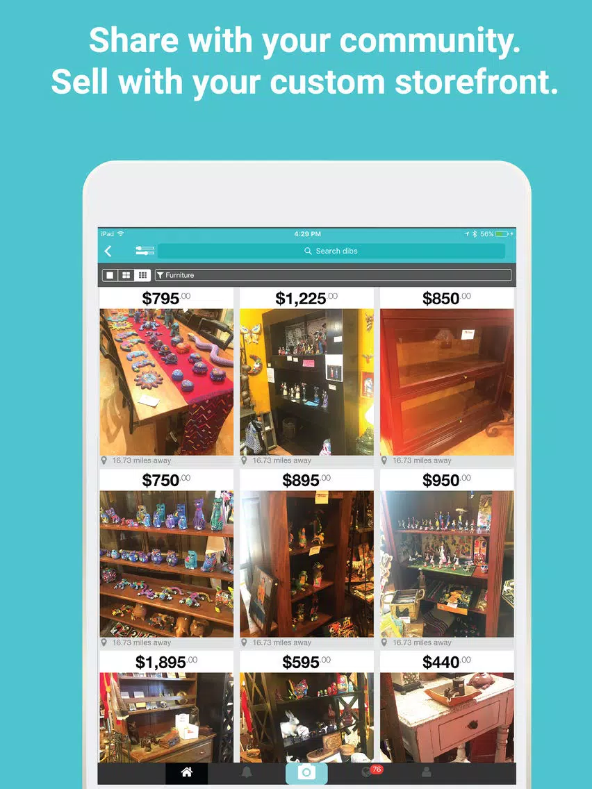 Скриншоты Dibs - Buy & Sell Antique, Unique, & Vintage iPad 