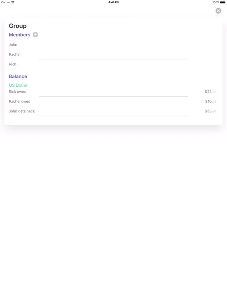Cosum split cost iPad 应用截图