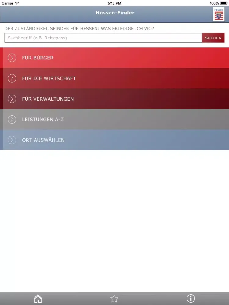 Capturas de tela do Hessenfinder iPad 