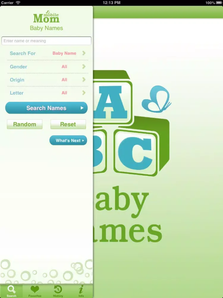 Captures d'écran de Baby Names and Meanings - Popular Name for Boys & Girls from Mobile Mom iPad 
